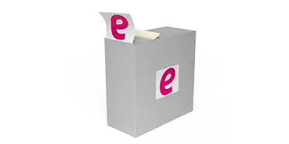 Etiketten in der Spenderbox für Lager und Versand